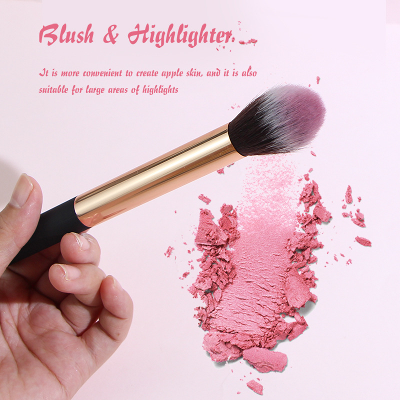 Yicolor nuevo solo cepillo suelto grande rubor maquillaje cepillo resaltar brillo llama herramientas de belleza en stock