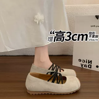 法式复古绑带芭蕾风浅口单鞋女夏季新款软底配裙子玛丽珍鞋通勤鞋
