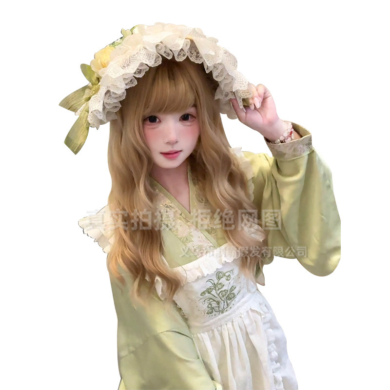制覇ウィッグ ゴールデンかわいい人形 デイリーファッション ロリータ 年齢軽減 美白 甘い女性 フルヘッドセット 外国貿易|undefined