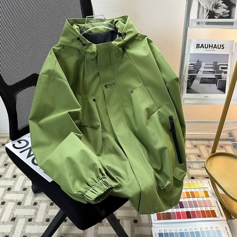 Black Workwear Coat Spring and Autumn Windproof Waterproof American Mountaineering Suit Soft Shell Jacket Men's Jacket New 2024