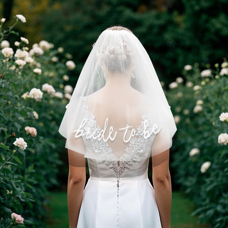 Bride to be新娘头纱新娘派对轻纱礼服拍照头饰头纱白Bride Veil|undefined