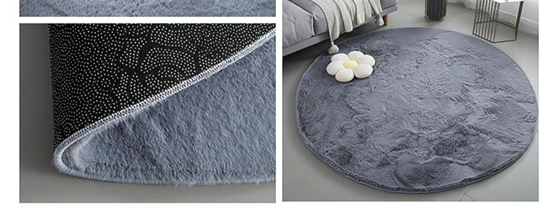 Imitation Rabbit Fur Round Carpet Ins Style Accessible Luxury Thickeneded Living Room Coffee Table Blanket Plush Dressing Table Bedroom Bedside Mat
