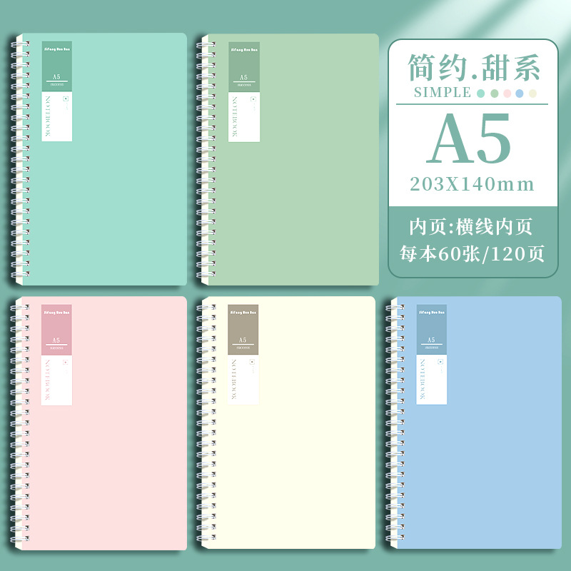 A5 engrosado libro de bobinas - sistema de color dulce