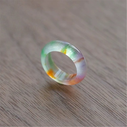 Wholesale Natural Real Jade Rings, White Rings, Floral Rings, Three-Color Rings, Authentic Green Rings, Purchasing from Tourist Attractions