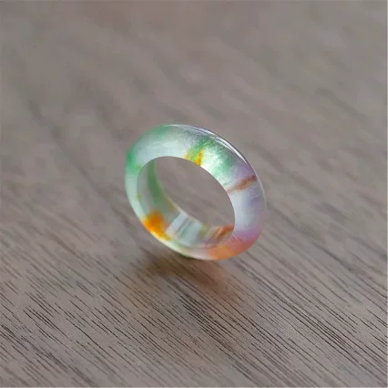 Wholesale Natural Real Jade Rings, White Rings, Floral Rings, Three-Color Rings, Authentic Green Rings, Purchasing from Tourist Attractions