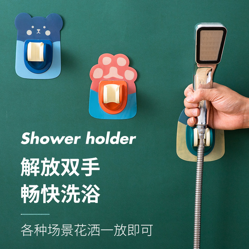 Soporte de ducha asiento fijo sin punzonado Cabeza de sacudida universal cabezal de ducha ajustable cabezal de ducha base de Ducha