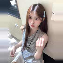 2025韩系无袖格纹t恤女夏季新款轻奢高级感气质背心荡领百搭上衣