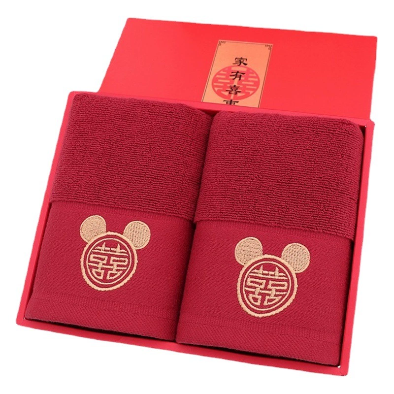 Хлопок свадебное полотенце большой винно-красный 3 С Днем Рождения свадьба не легко исчезнуть поколение хлопка Свадьба Красное Полотенце