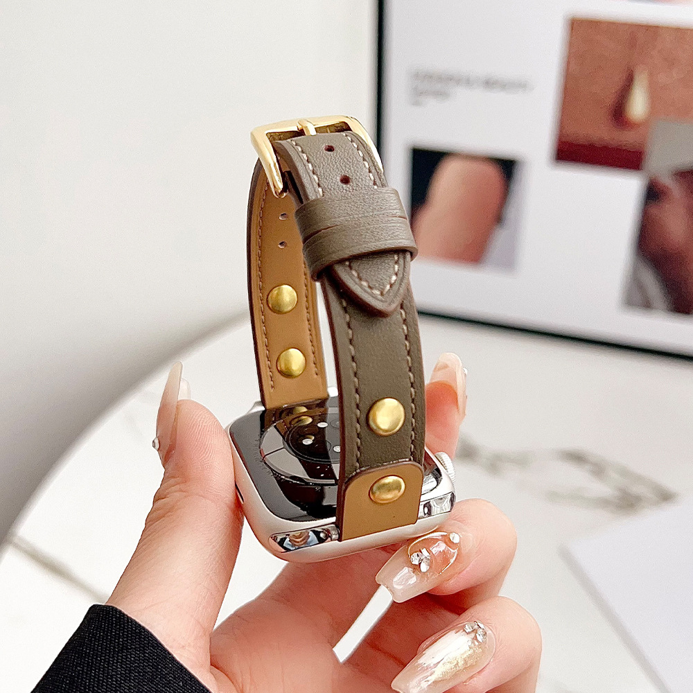 30g Weight Watch Strap Classification Genuine leather Material Round Pattern Casual, Simple Style Style Casual Simple Style Round Watch Strap 17