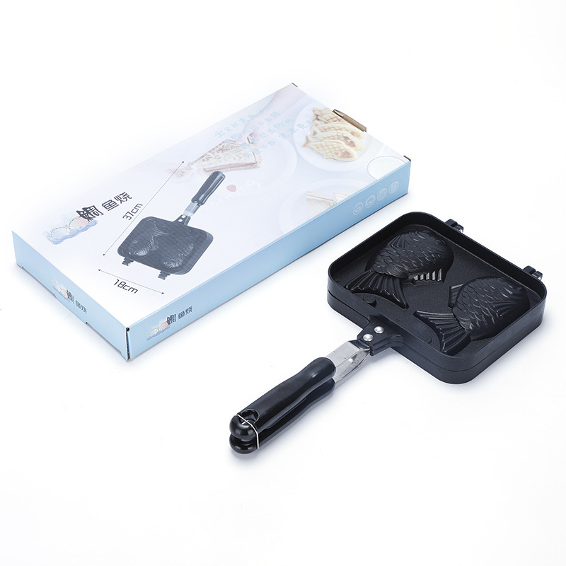 Suministro directo de fábrica doble pescado pargo sartén waffle molde para hornear en carretera snack casa máquina desayuno