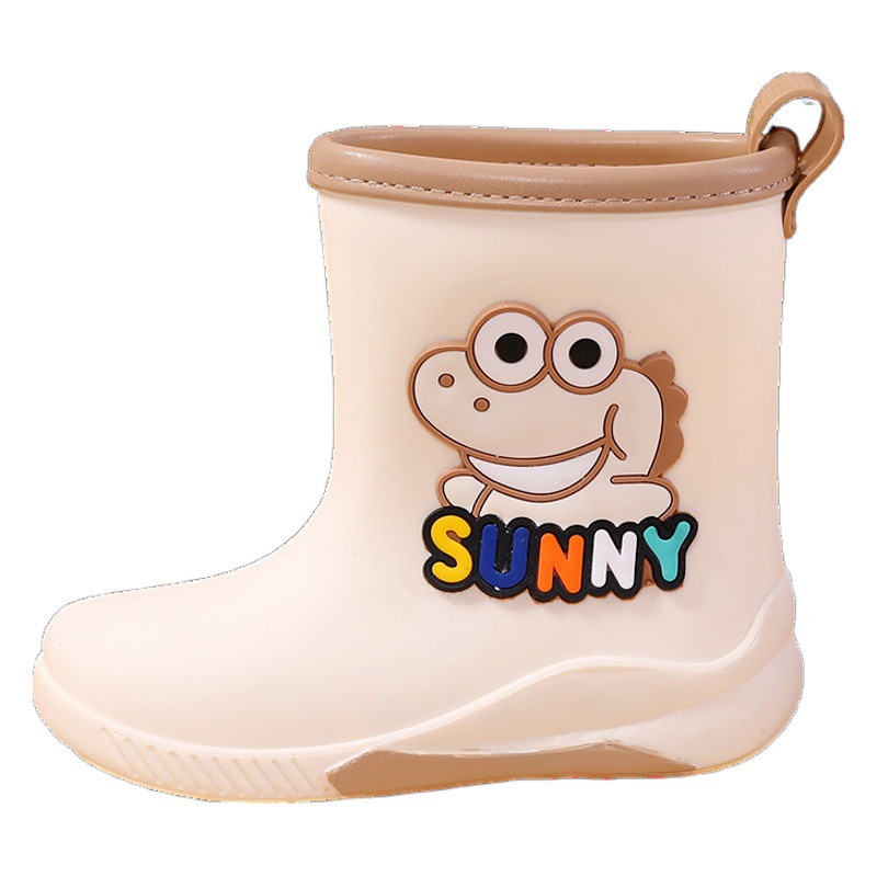 New Kidsren's Rain Boots for Boys and Girls Dinosaur Baby Rain Boots for Primary School Students Plus Cotton Warm Rubber Shoes Water Shoes Kidsren's Shoes