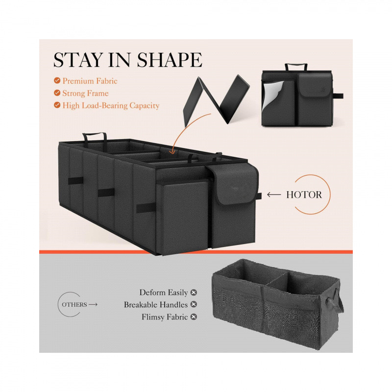 Explosión gran bolsa de almacenamiento de automóvil plegable refrigerador 3 compartimentos bolsa de almacenamiento de correa de hombro ajustable