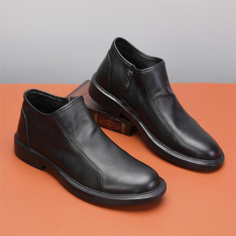 Chelsea botas de cuero para hombres, botas de cuero casuales de cuero de una sola capa, botas de cuero suaves transpirables para hombres, venta caliente