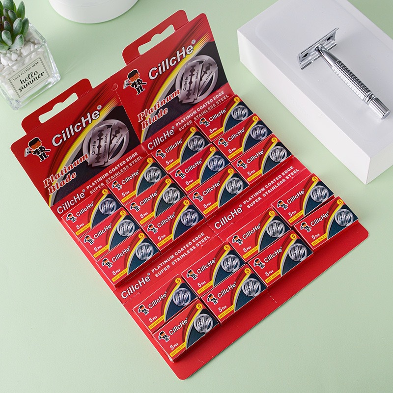 T-Shaped Double-Sided Disposable Replacement Razor Blades, Vintage Stainless Steel Razors for Shaving and Hair Removal