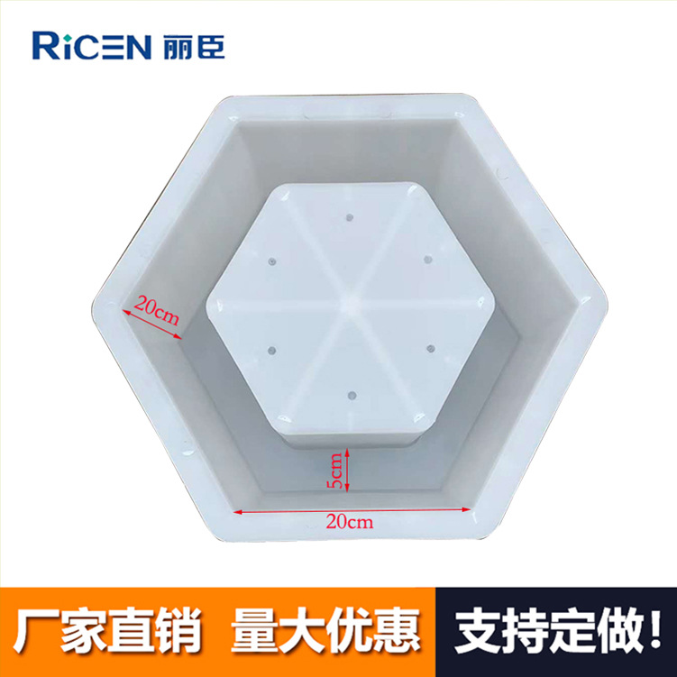 丽臣塑业 空心六角20x20x5cm 空心护坡水利市政工程塑料六棱模具
