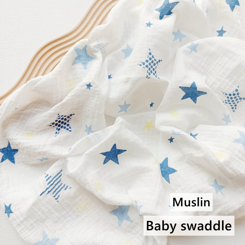 Baby Gauze Wrapping Towel Pure Cotton Double-layer Plain Summer Thin Birth Room Wrapping Newborn Bed Sheet Bath Towel Blanket