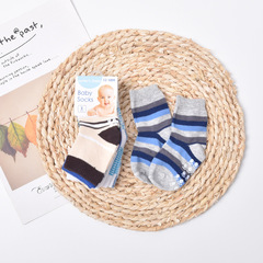 外貿新生嬰兒襪子5雙裝 ins男女寶寶腳印點膠防滑襪子baby socks
