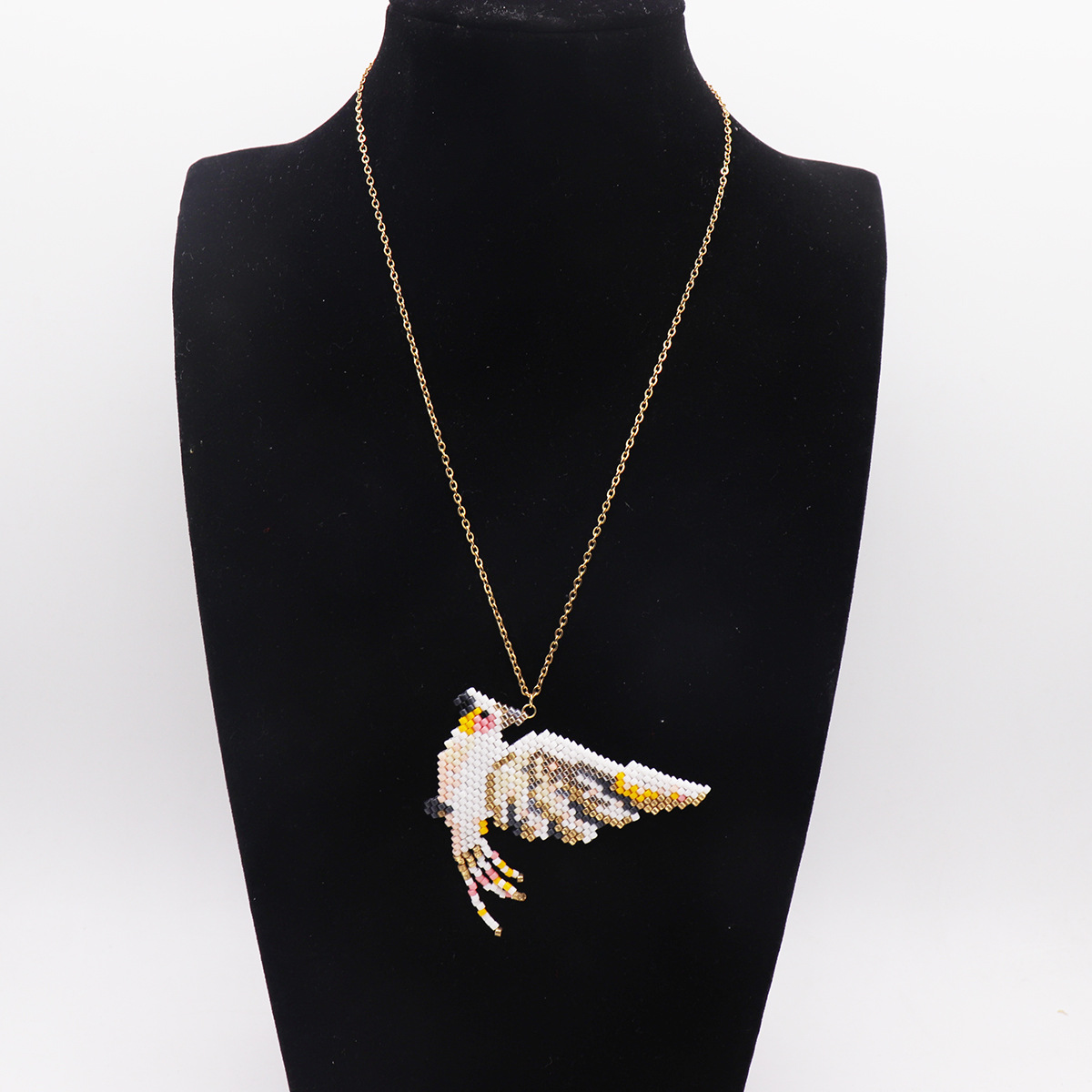 Glass Pendant Material Pendant Necklace Classification 304 Stainless Steel Chain Material cable chain Chain Type Artistic Animal Bird Alloy Plating Women's Pendant Necklace