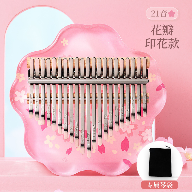 Huashu 親指ピアノ女の子カリンバ 21 音クリスタルフィンガーピアノ楽器初心者 17 音子供|undefined
