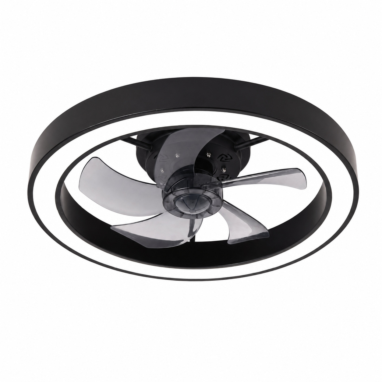 Lámpara de Techo con Ventilador de Hierro y ABS, Atenuación Continua y Control Remoto, para Dormitorio y Restaurante