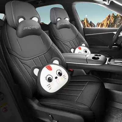 Universal Seat Cushion, Full-Cover Seat Cover, Modelə uyğun (Original) oturacaq örtükləri - shining-shadow-black-cartoon-version-remarks-on-model-year-rear-row-half-package