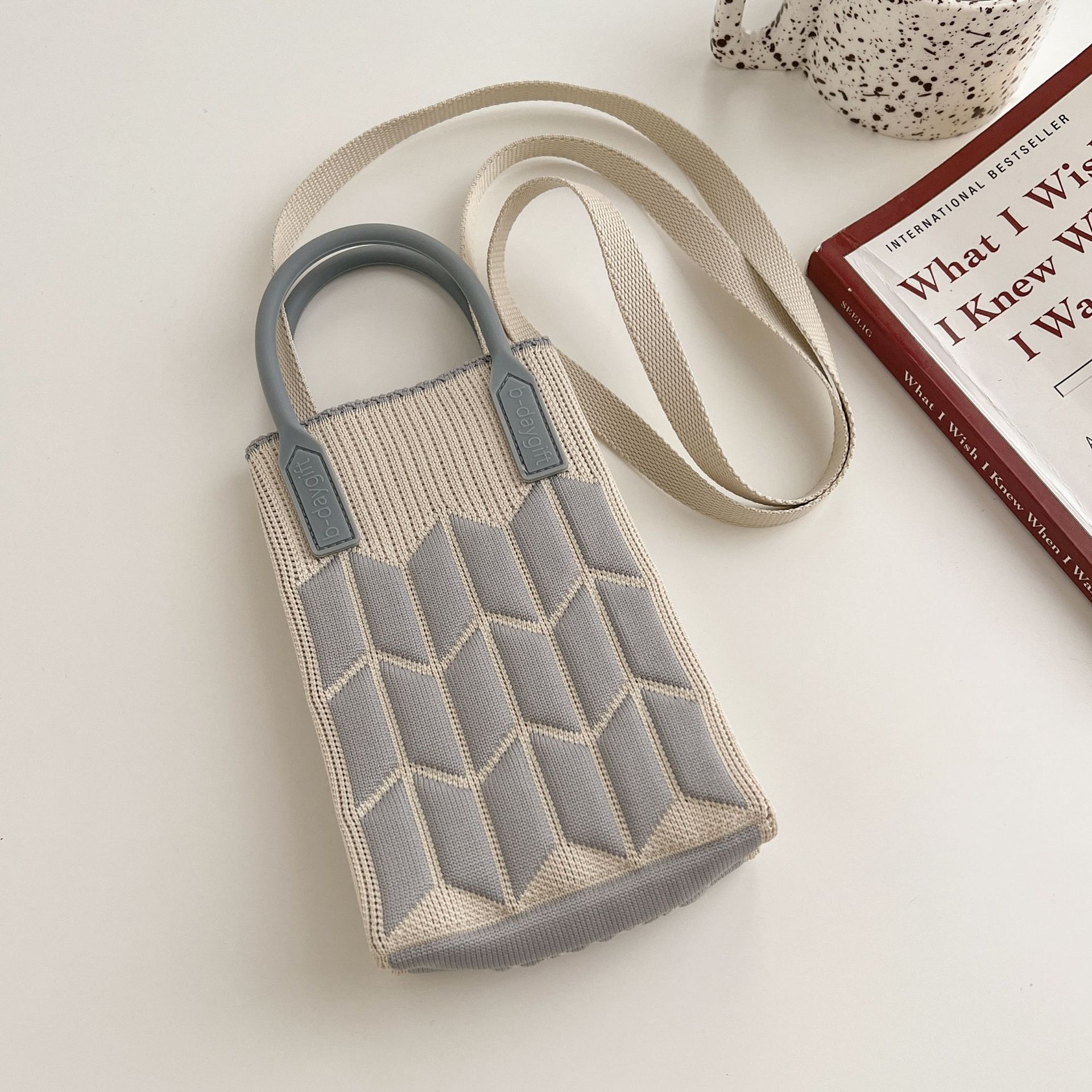 Nuevo amor bolso del teléfono móvil bolso de punto al por mayor de gran capacidad bolso de mano estudiante crossbody bolsa de lana fábrica