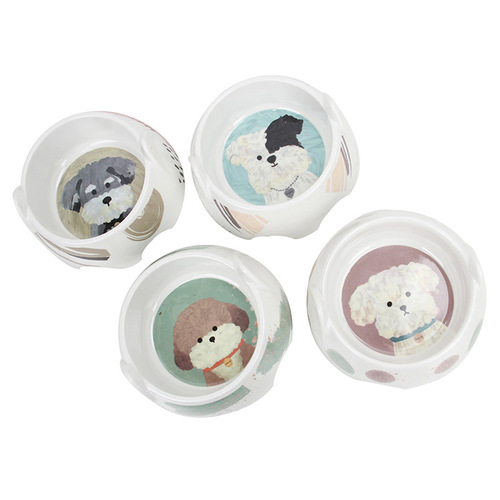 New pet bowl melamine dog bowl dog food bowl cute shape dog bowl cat bowl anti-knock over rice bowl cat drinking water bowl