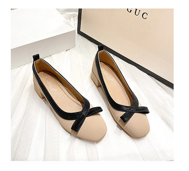 Giày cao gót nữ mũi vuông cổ thấp thắt nơ gót vuông 3–5 cm — Màu mơ, Màu nâu (màu trà sữa) chi tiết 25