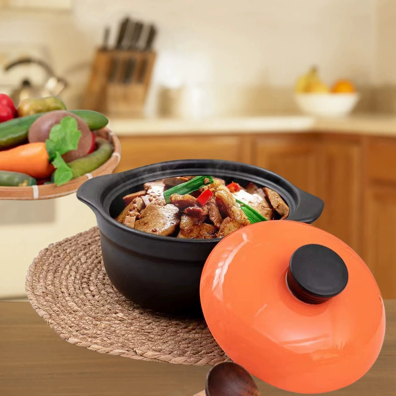 Large -capacity ceramic casserole stew cooker household gas burning without cracking sand pot pot soup pot claypot pot heat porcelain pot hot porcelain pot pot