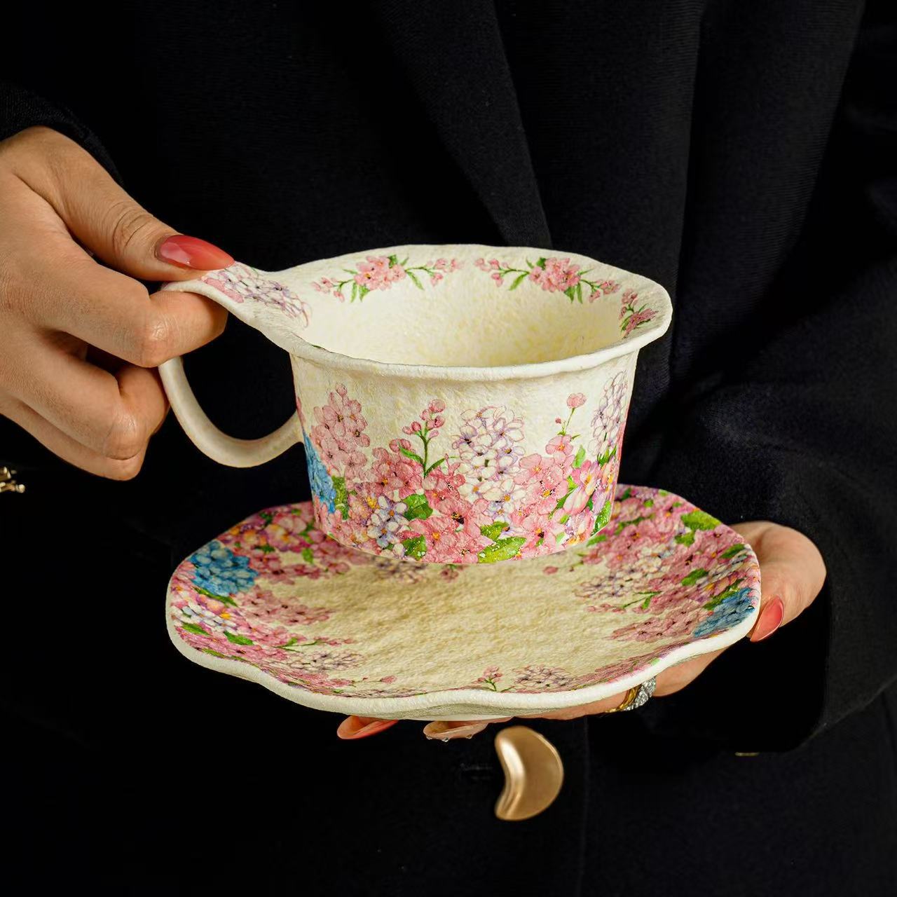 Tazas de café vintage, tazas de té de la tarde, tazas de café con latte, tazas de agua exquisitas de alta calidad para las chicas.