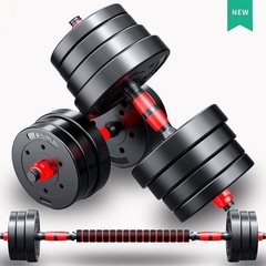 ダンベル男性家庭用フィットネス機器は重量調整可能な中実20kgゴムバーベルセットを組み合わせて取り外し可能