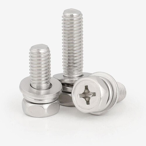 GB9074.13 Cross Slot Countersunk Outer Hex Combination Bolt, Cross Outer Hex Three-Combination Screw M3--M10