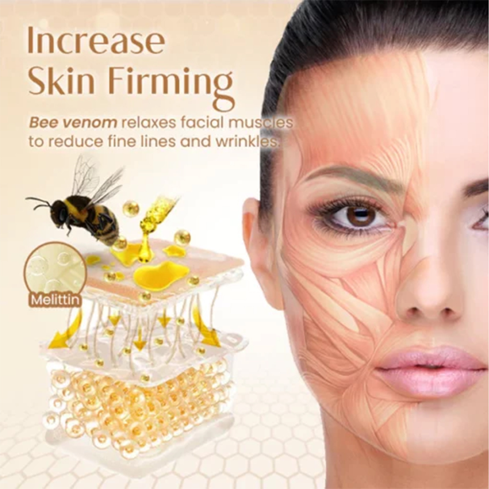 EELHOE Bee Venom to weaken facial fine lines, tighten moisturize skin, and prevent aging essence_voghion.com