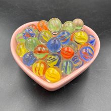 游戏机玻璃珠玻璃弹珠16mm14mm弹珠溜溜球花瓣儿童游戏玻璃珠