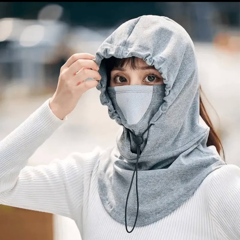 秋冬季骑行防风帽围巾脖套一体男女同款滑雪帽子保暖套户外面罩|undefined