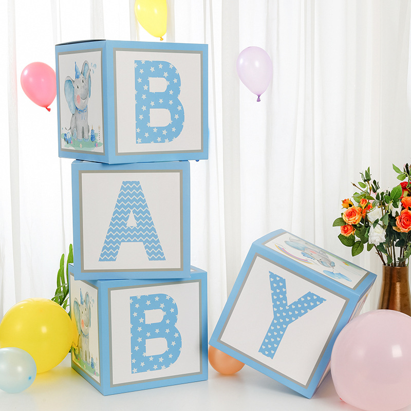 Transfronterizo Amazon celebridad en línea azul elefante bebé globo caja cumpleaños sorpresa caja propuesta boda amor fiesta