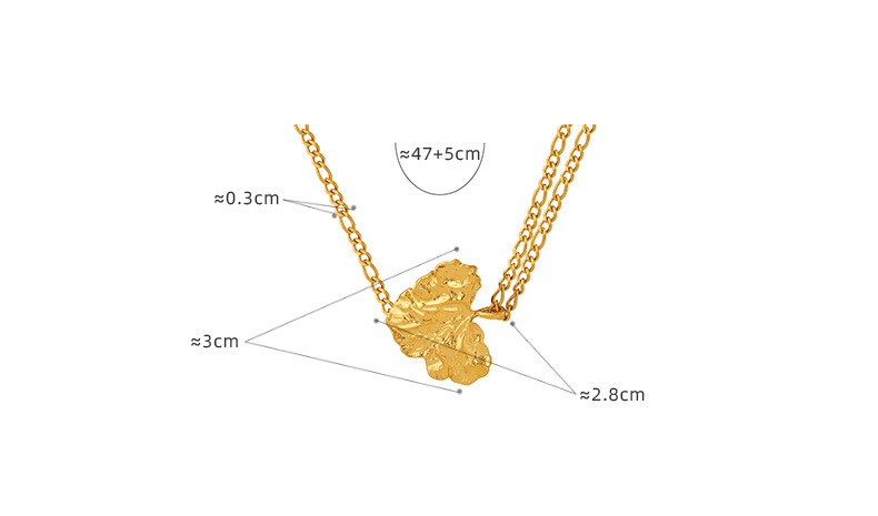 18g Weight Vacuum Plating Gold Plating Process Wholesale Jewelry Vintage Style Heart Shape Solid Color 304 Stainless Steel 18K Gold Plated Plating Necklace