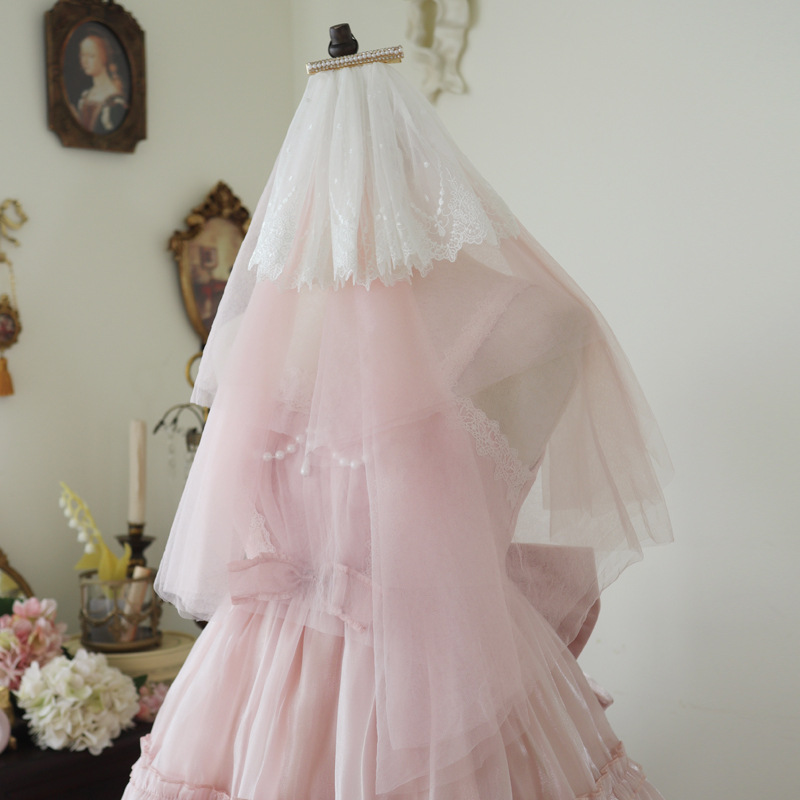 Lolita tocado KC japonés lindo encaje fino encaje diario Lolita arco clip de pelo banda