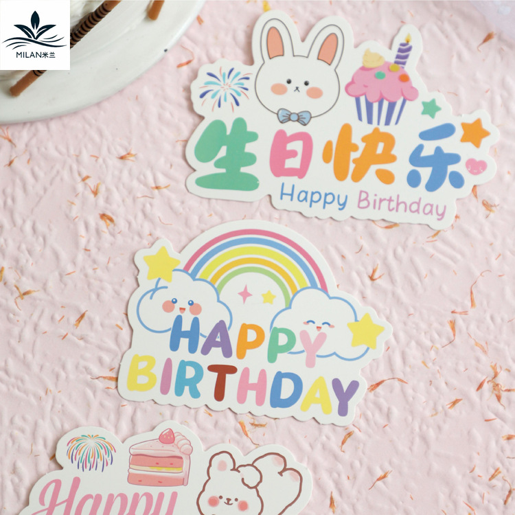 Tarjeta de felicitación de cumpleaños floral festivales creativas tarjetas pequeñas tarjetas de mensajes de tarjetas de horneado decoración colgante diy