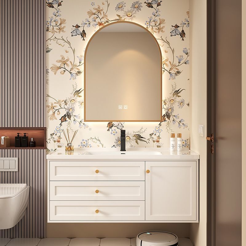 Cream-Style Bathroom Sink Integrated Basin Bathroom Cabinet Combination Wash Basin Smart Mirror Wall-Mounted Floor-Standing