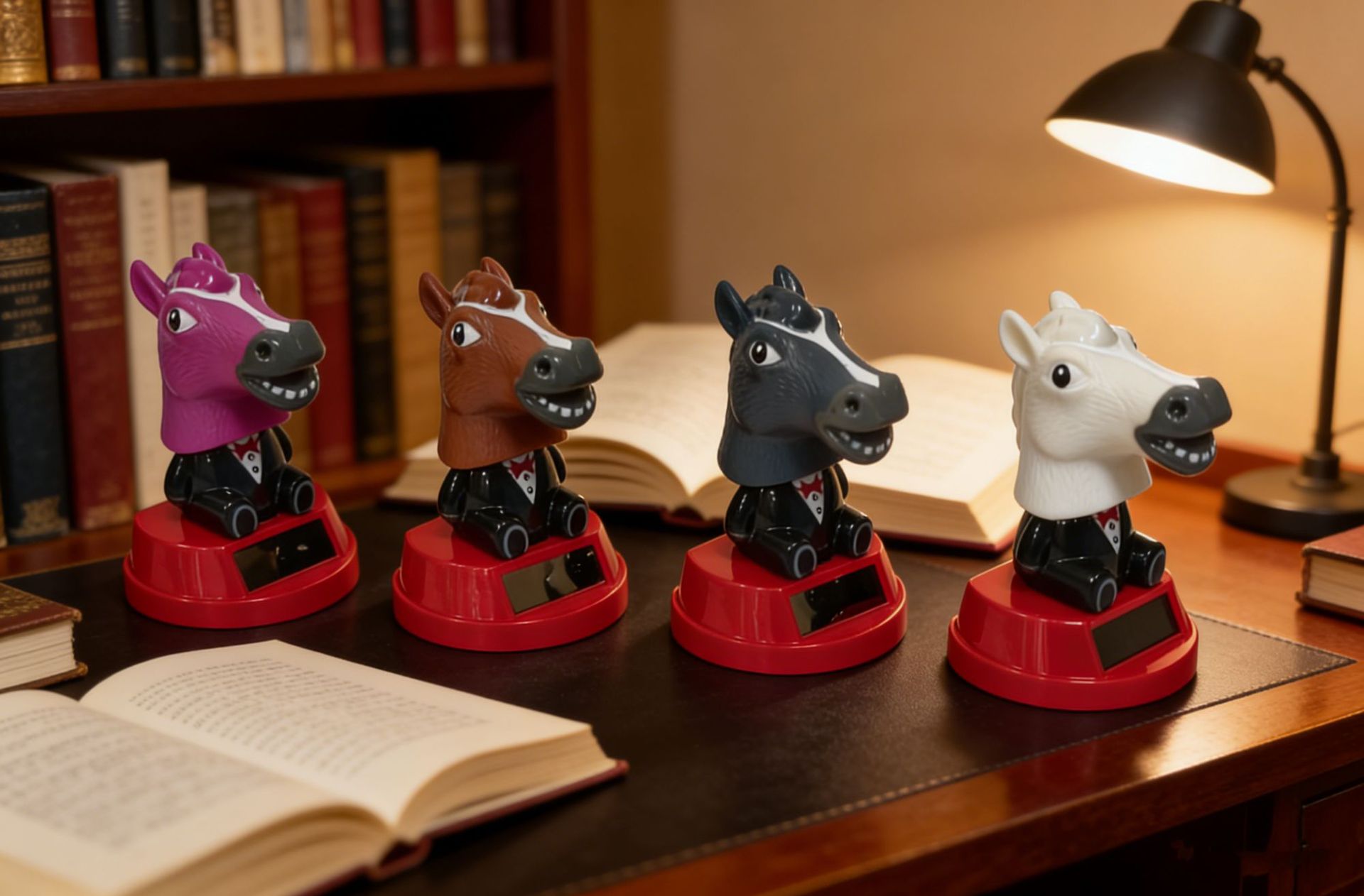 New Solar-Powered Shaking Horse Head Ornament, Beach Vacation Decoration, Desktop Small Gift, Cute Animal Decoration
