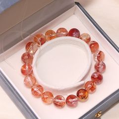 天然赤い接着剤フラワークリスタルブレスレット透明ラウンドビーズビジョンクリスタルシングルサークルブレスレットシンプルなファッションパーソナライズされたジュエリー