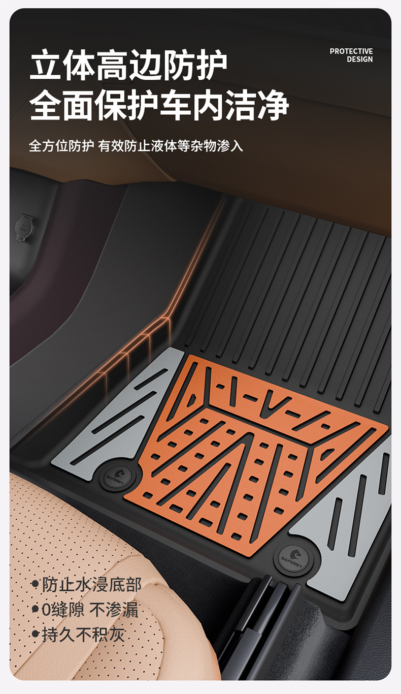 Suitable for Denza N8L N9 Special Vehicles, Colorful Tpe Car Floor Mats, Trunk Mats, Car Accessories