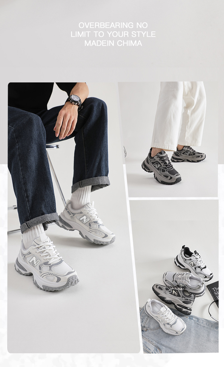 Giày sneaker nữ chunky đế dày phong cách cổ điển Balance N chữ 1819 — 1819 Xám Sương Đêm chi tiết 12