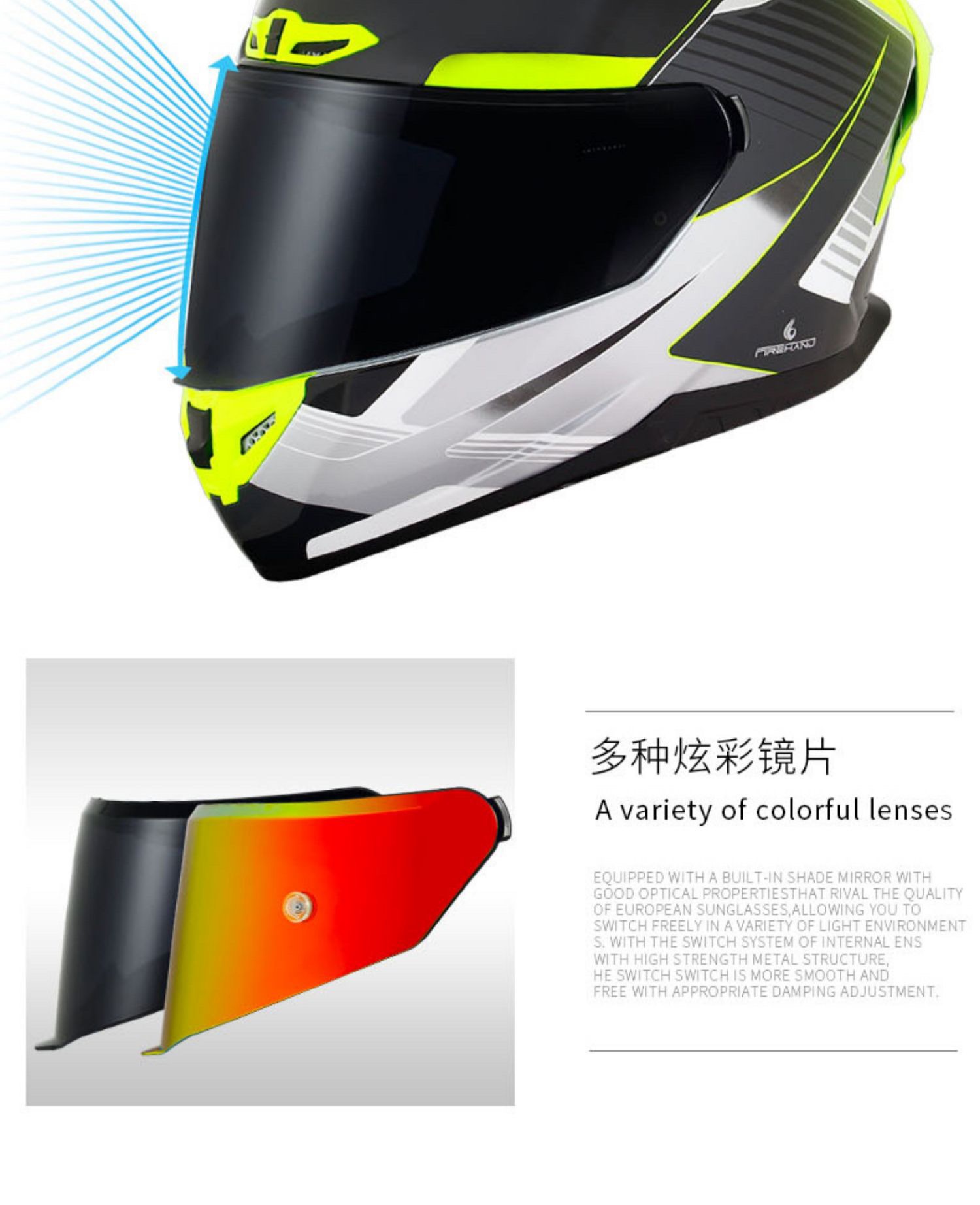 GSB361GT Motorcycle Helmet Full Face Men Women Fluorescent Black Pearl White