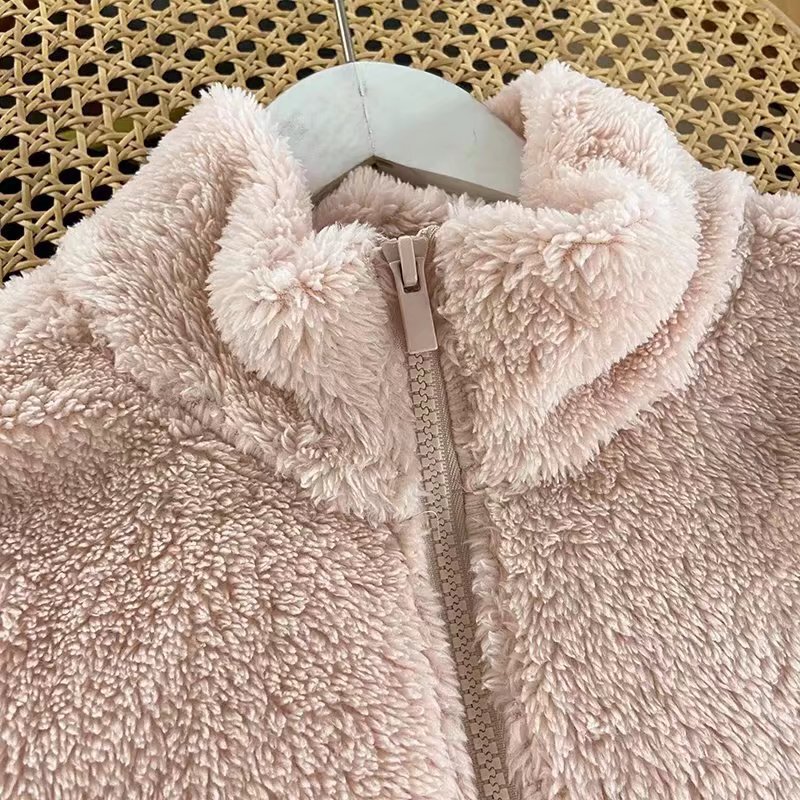 Autumn and Winter Short Coat for Women, Furry Top, Coral Fleece Cardigan, Stand-Up Collar, Warm Sweatshirt, Loose Plus-Size Fleece Jacket, Thick Autumn and Winter Short Coat for Women, Furry Top, Coral Fleece Cardigan, Stand-Up Collar, Warm Sweatshirt, Loose Plus-Size Fleece Jacket, Thick