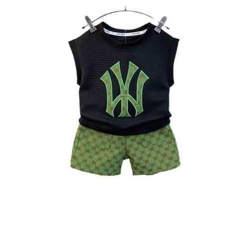 Children's Summer Top Set  New Trendy Thin Clothes for Boys Cute and Cool Two-Piece Top Set