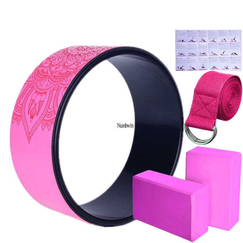 PU yoga wheel five-piece set novice back bend waist trainer open back yoga ring yogawheel Damo wheel device
