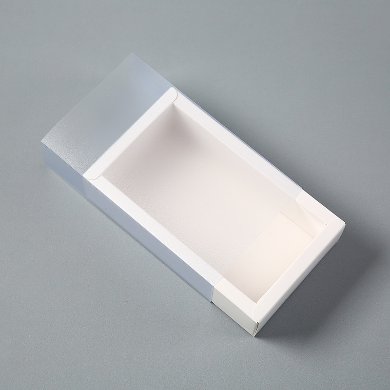 Caja de embalaje de cajón transparente esmaltado Caja de color rectangular Caja de cajón Caja de cartón kraft Caja de cartón blanco Logo impreso personalizado