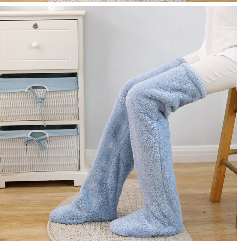 Ancianos rodillera caliente vieja pierna fría articulación de la rodilla a prueba de frío rodillera larga calcetines cubierta de la pierna dormir pie almohadilla de la pierna engrosada